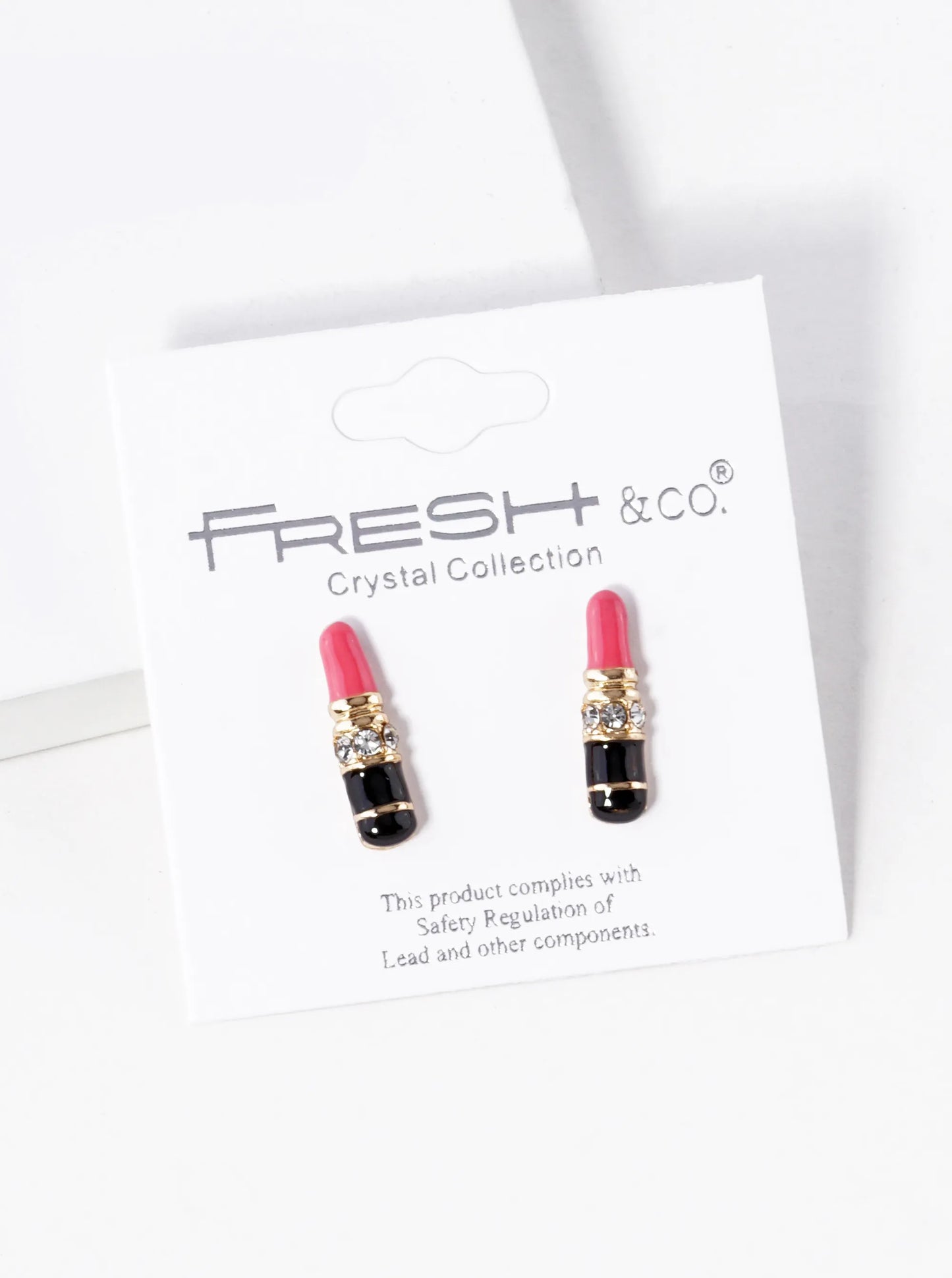 Enamel Filled Dainty Lipstick Stud Earrings