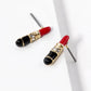 Enamel Filled Dainty Lipstick Stud Earrings