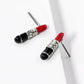 Enamel Filled Dainty Lipstick Stud Earrings