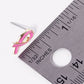Enamel Filled Pink Ribbon Stud Earrings
