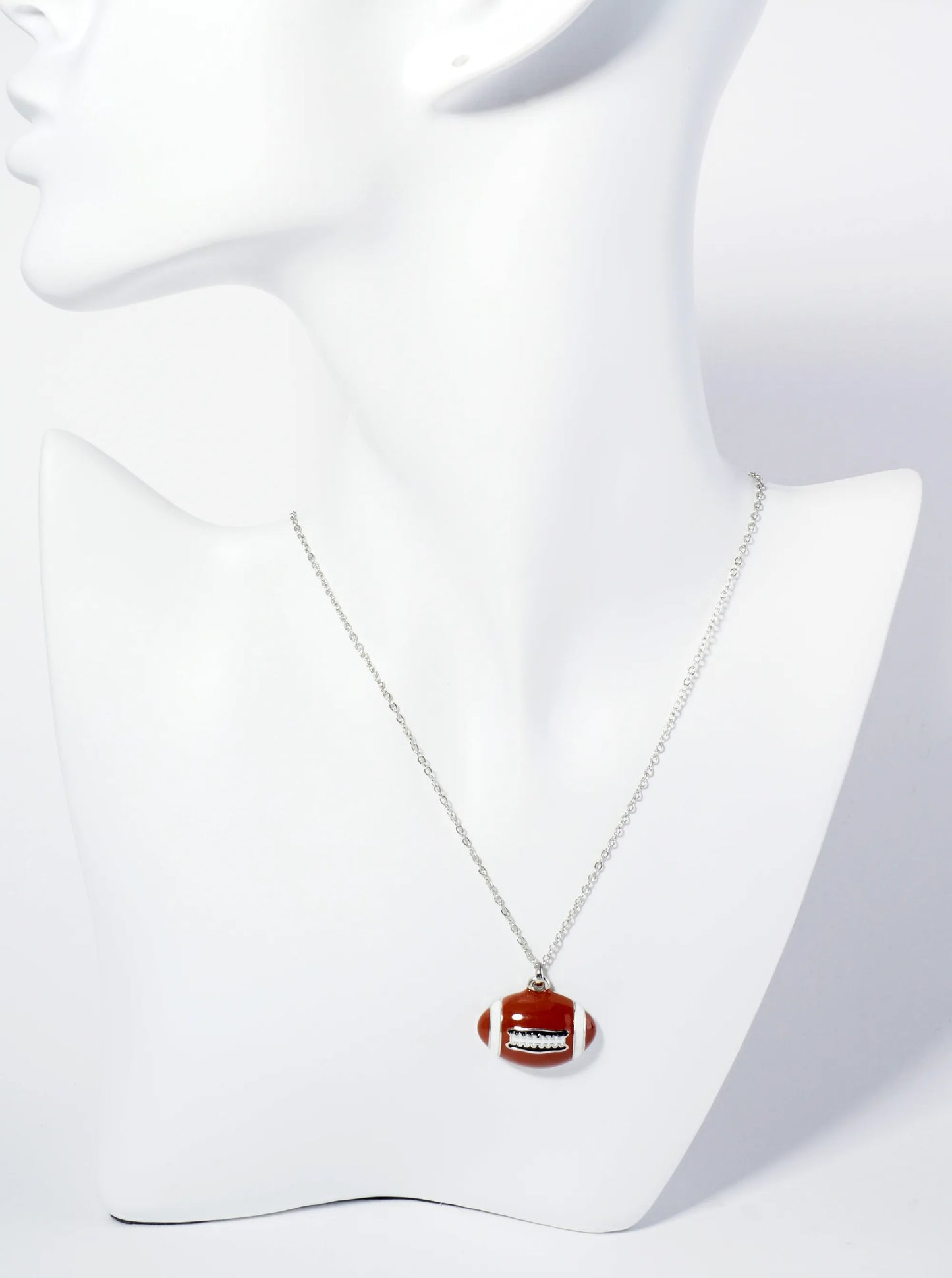 Enamel Football Pendant Game Day Necklace