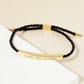 Enjoy The Journey Engraved 18K Gold Dipped Curved Brass Tube Bar Adjustable Pull Tie Bracelet