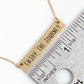 Enjoy The Journey Engraved Horizontal Bar Pendant Necklace