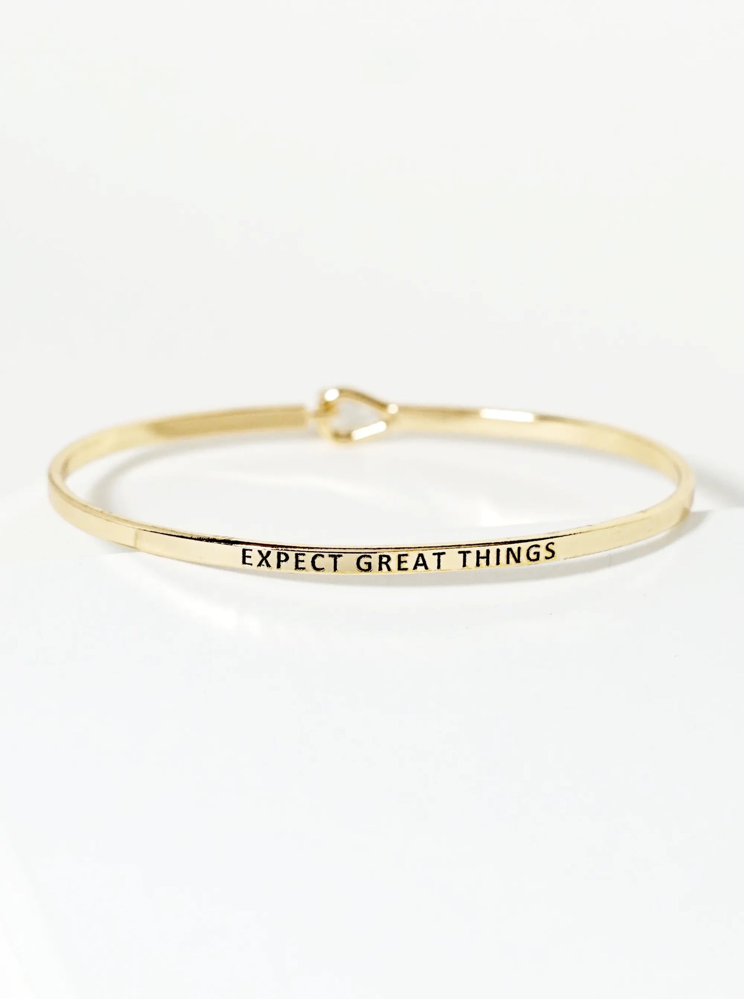 Expect Great Things Engraved Inspirational Bangle Bracelet