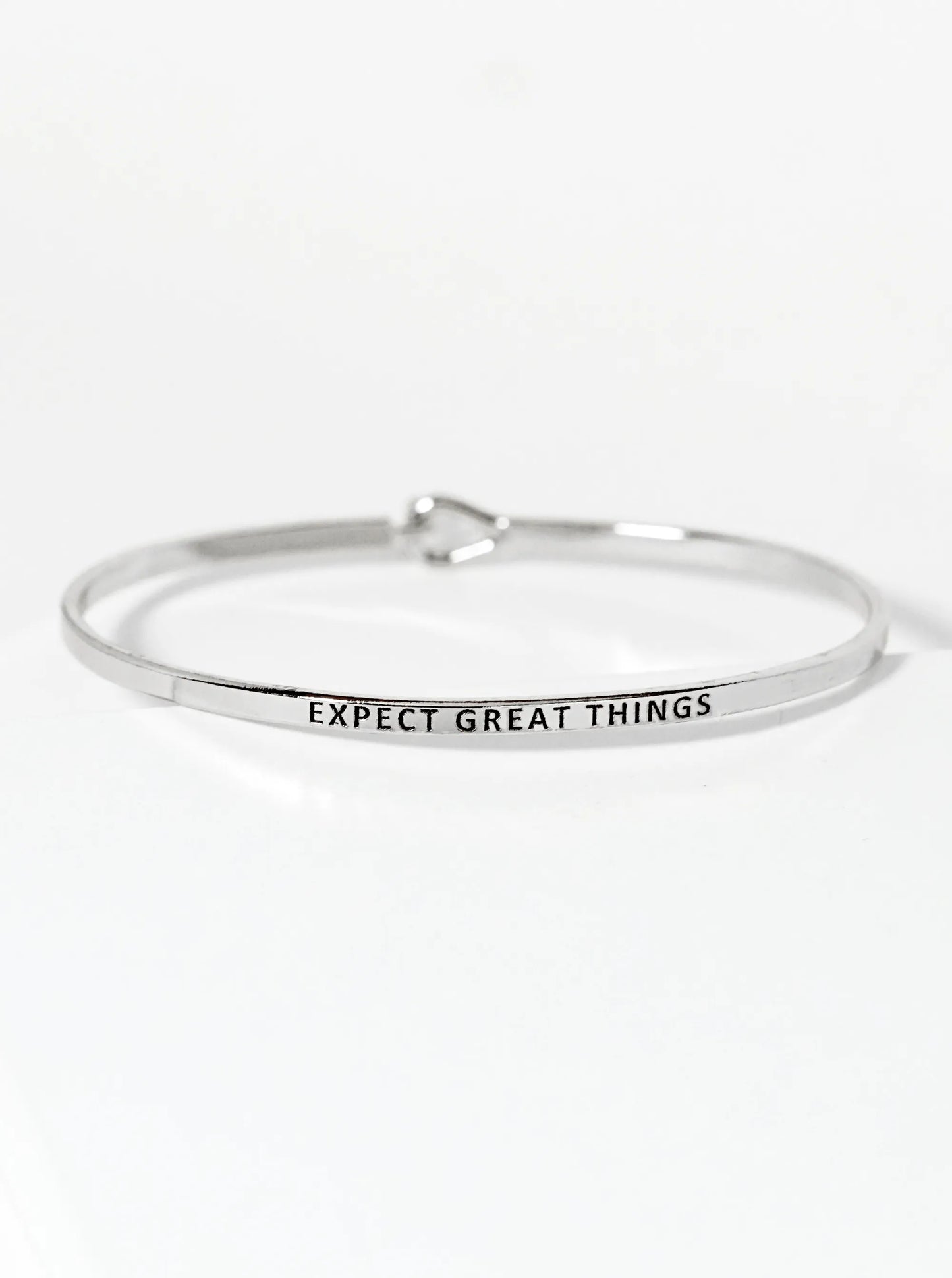 Expect Great Things Engraved Inspirational Bangle Bracelet