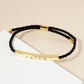 Faith Engraved 18K Gold Dipped Curved Brass Tube Bar Adjustable Pull Tie Bracelet