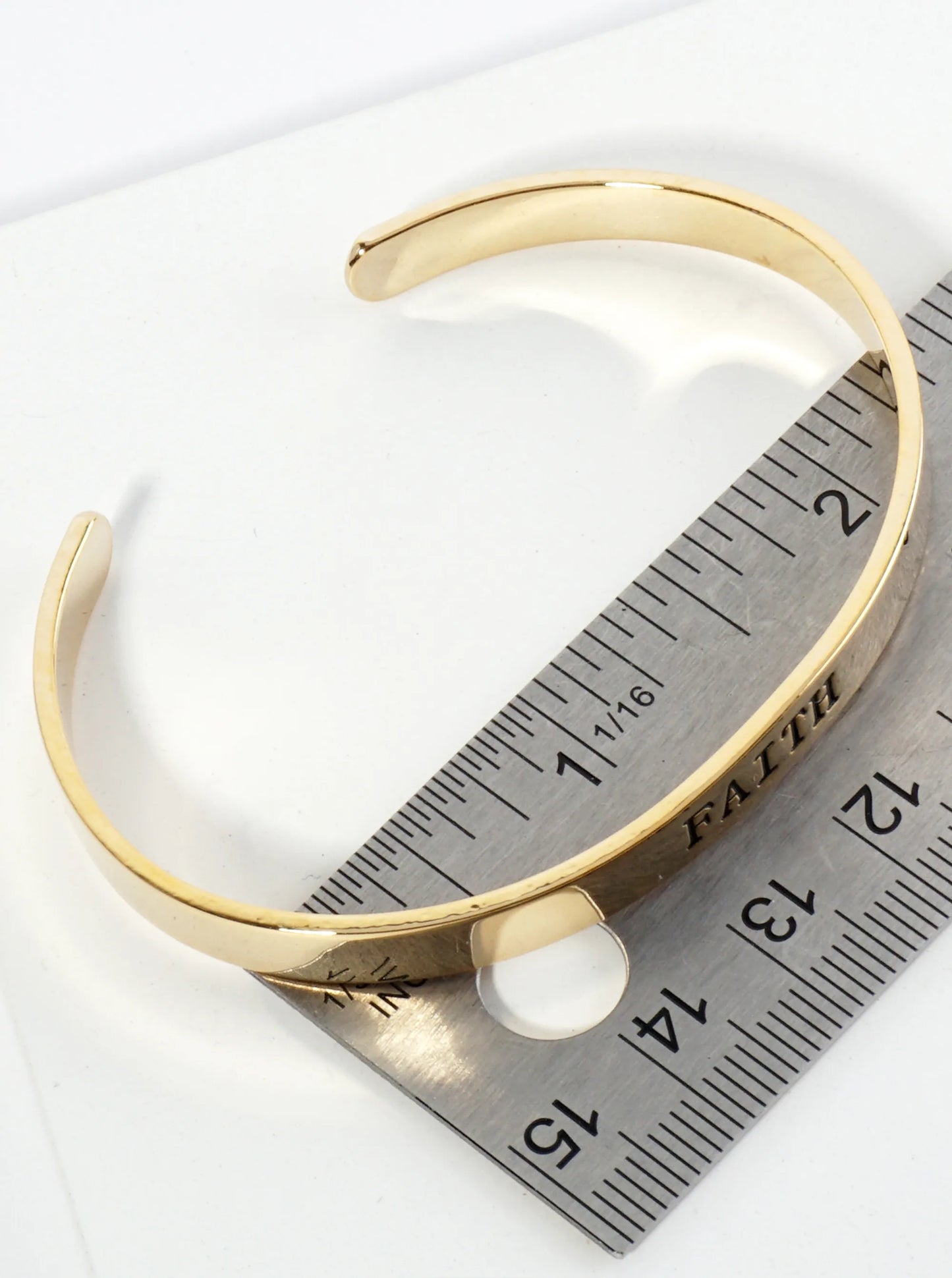 Faith Engraved 18K Gold Dipped Open Cuff Bangle Bracelet
