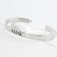 Faith Engraved 18K Gold Dipped Open Cuff Bangle Bracelet