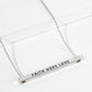 Faith Hope Love Engraved 18K Gold Dipped Horizontal Brass Bar Pendant Inspirational Necklace