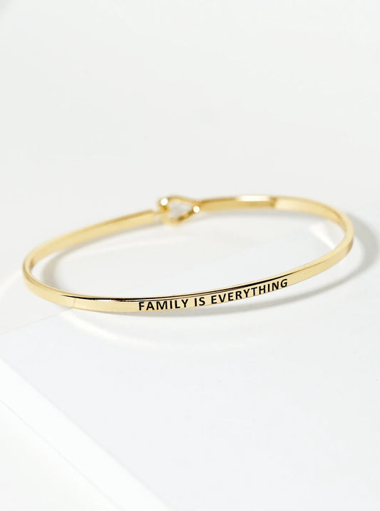 Family Is Everything Engraved Inspirational Bangle Bracelet