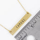 Famous Engraved Horizontal Bar Pendant Necklace