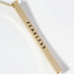 Fearless Engraved Vertical Bar Pendant Inspirational Necklace