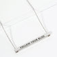 Follow Your Bliss Engraved 18K Gold Dipped Horizontal Brass Bar Pendant Inspirational Necklace