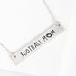 Football Mom Engraved Horizontal Bar Pendant Necklace