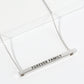 Forever Family Engraved 18K Gold Dipped Horizontal Brass Bar Pendant Inspirational Necklace