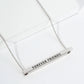 Forever Friends Engraved 18K Gold Dipped Horizontal Brass Bar Pendant Inspirational Necklace