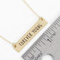 Forever Young Engraved Horizontal Bar Pendant Necklace