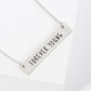 Forever Young Engraved Horizontal Bar Pendant Necklace