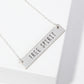 Free Spirit Engraved Horizontal Bar Pendant Necklace