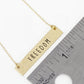 Freedom Engraved Horizontal Bar Pendant Necklace