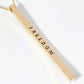 Freedom Engraved Vertical Bar Pendant Inspirational Necklace