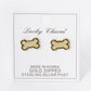 Game Day Mascot 18K Gold Dipped 9mm Enamel Dog Bone Treat Stud Earrings