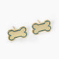 Game Day Mascot 18K Gold Dipped 9mm Enamel Dog Bone Treat Stud Earrings