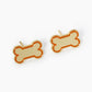 Game Day Mascot 18K Gold Dipped 9mm Enamel Dog Bone Treat Stud Earrings