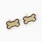 Game Day Mascot 18K Gold Dipped 9mm Enamel Dog Bone Treat Stud Earrings