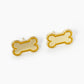 Game Day Mascot 18K Gold Dipped 9mm Enamel Dog Bone Treat Stud Earrings