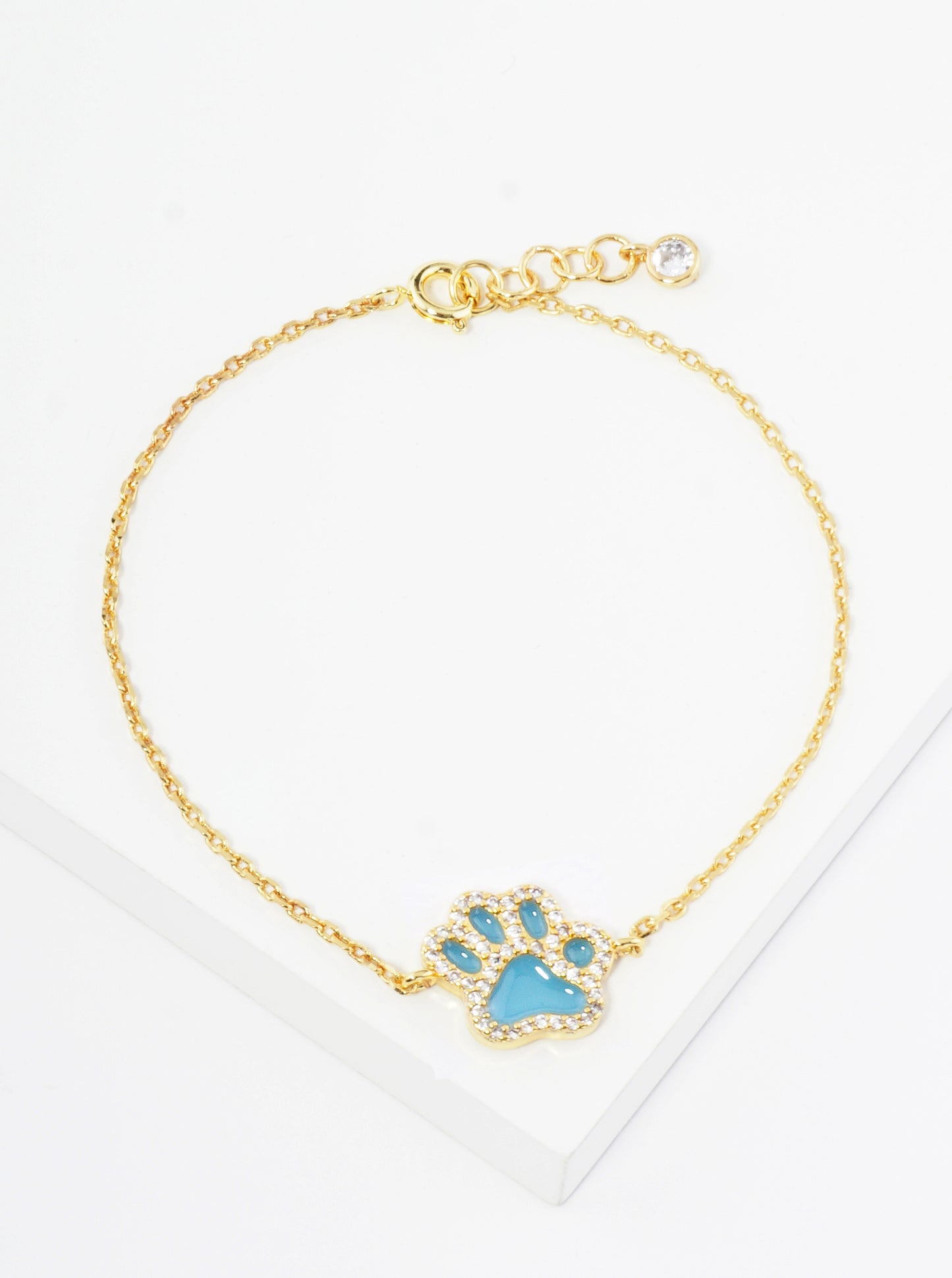 Game Day Mascot 18K Gold Dipped Micro Pave Set Cubic Zirconia 13mm Enamel Chain Bracelet