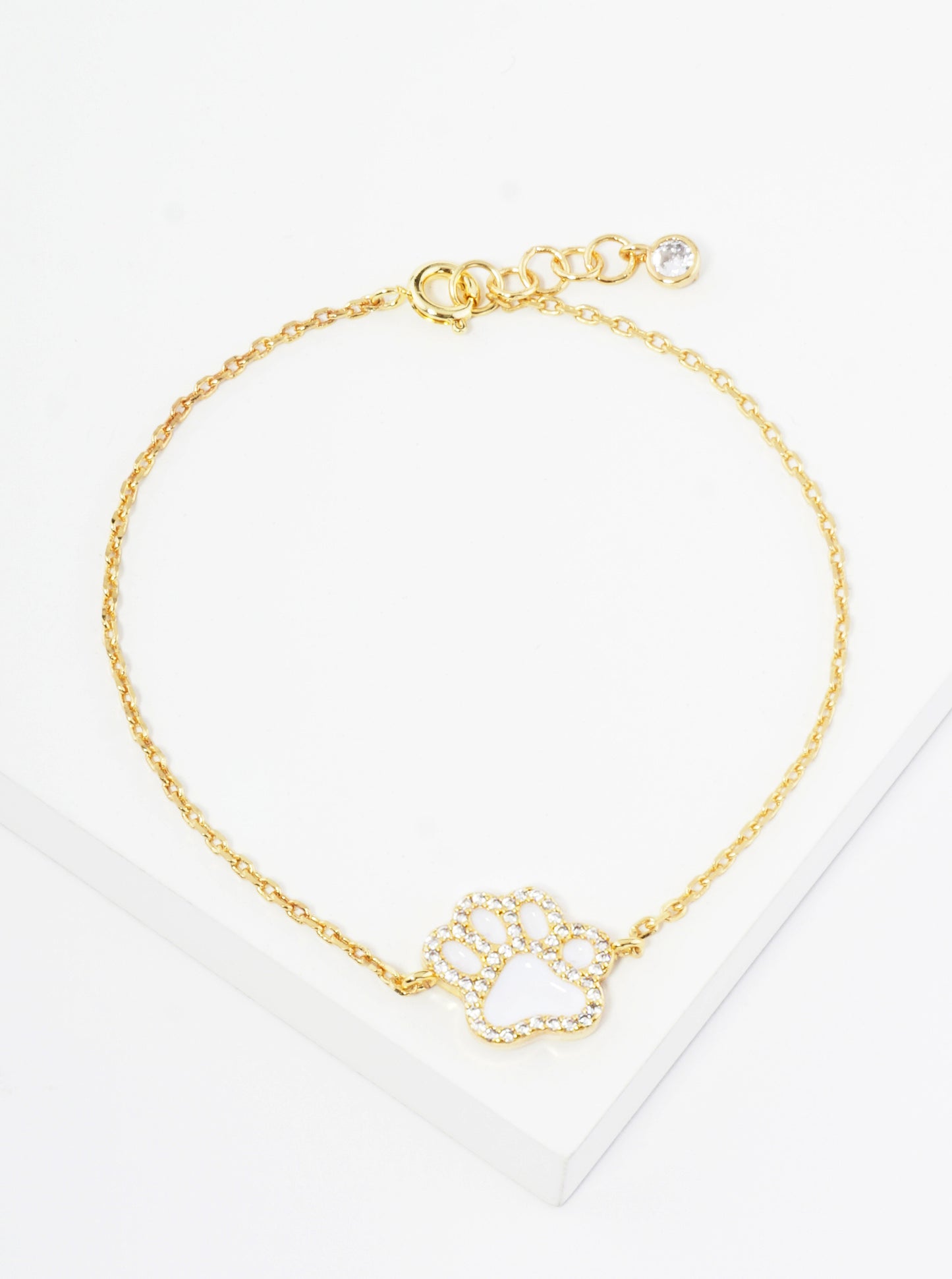 Game Day Mascot 18K Gold Dipped Micro Pave Set Cubic Zirconia 13mm Enamel Chain Bracelet