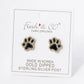 Game Day Mascot 18K Gold Dipped Micro Pave Set Cubic Zirconia 13mm Enamel Paw Stud Earrings