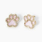 Game Day Mascot 18K Gold Dipped Micro Pave Set Cubic Zirconia 13mm Enamel Paw Stud Earrings