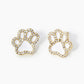 Game Day Mascot 18K Gold Dipped Micro Pave Set Cubic Zirconia 13mm Enamel Paw Stud Earrings