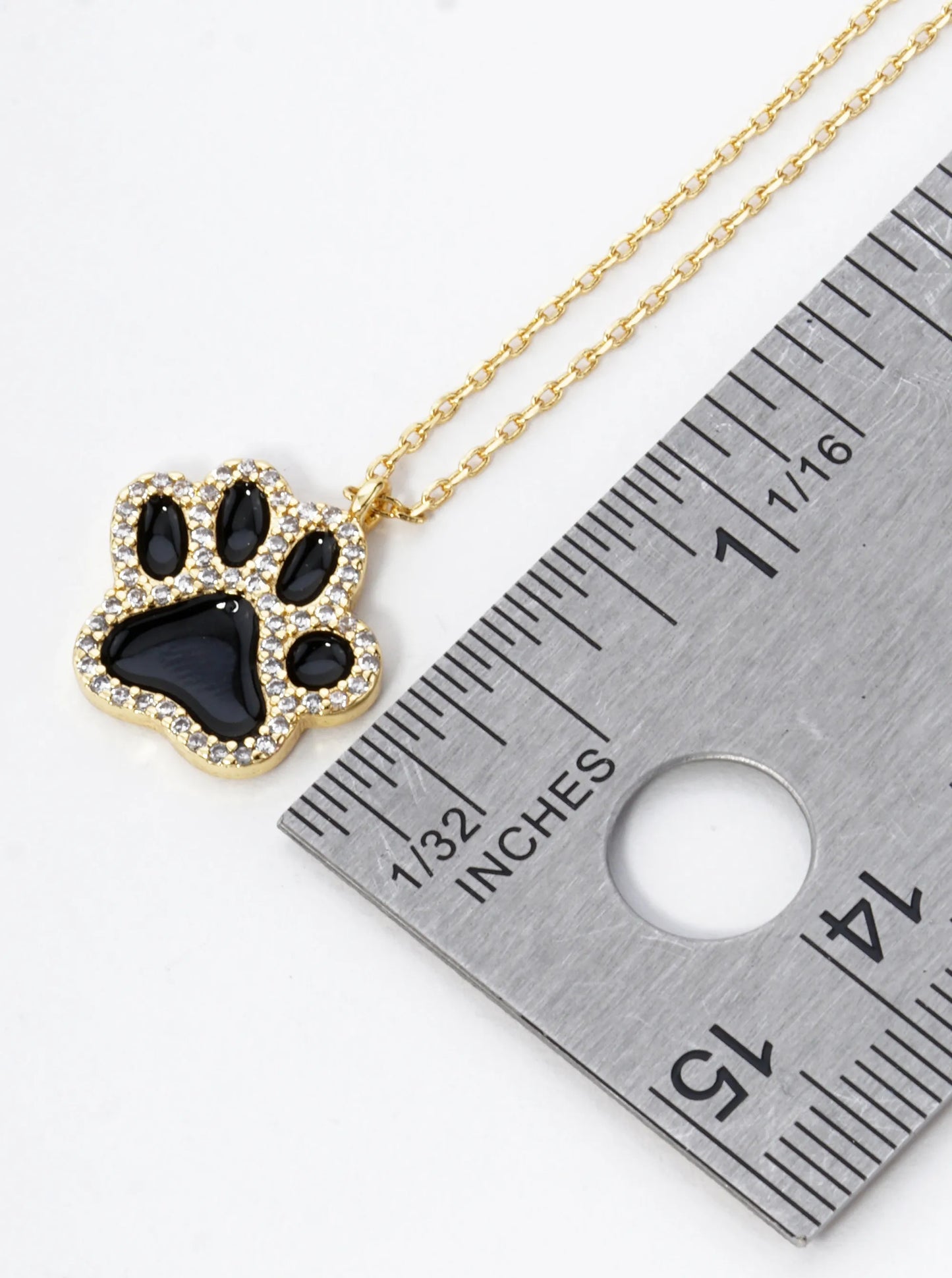 Game Day Mascot 18K Gold Dipped Micro Pave Set Cubic Zirconia Enamel Paw Pendant Necklace