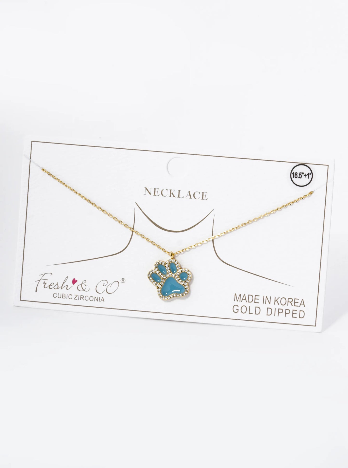 Game Day Mascot 18K Gold Dipped Micro Pave Set Cubic Zirconia Enamel Paw Pendant Necklace