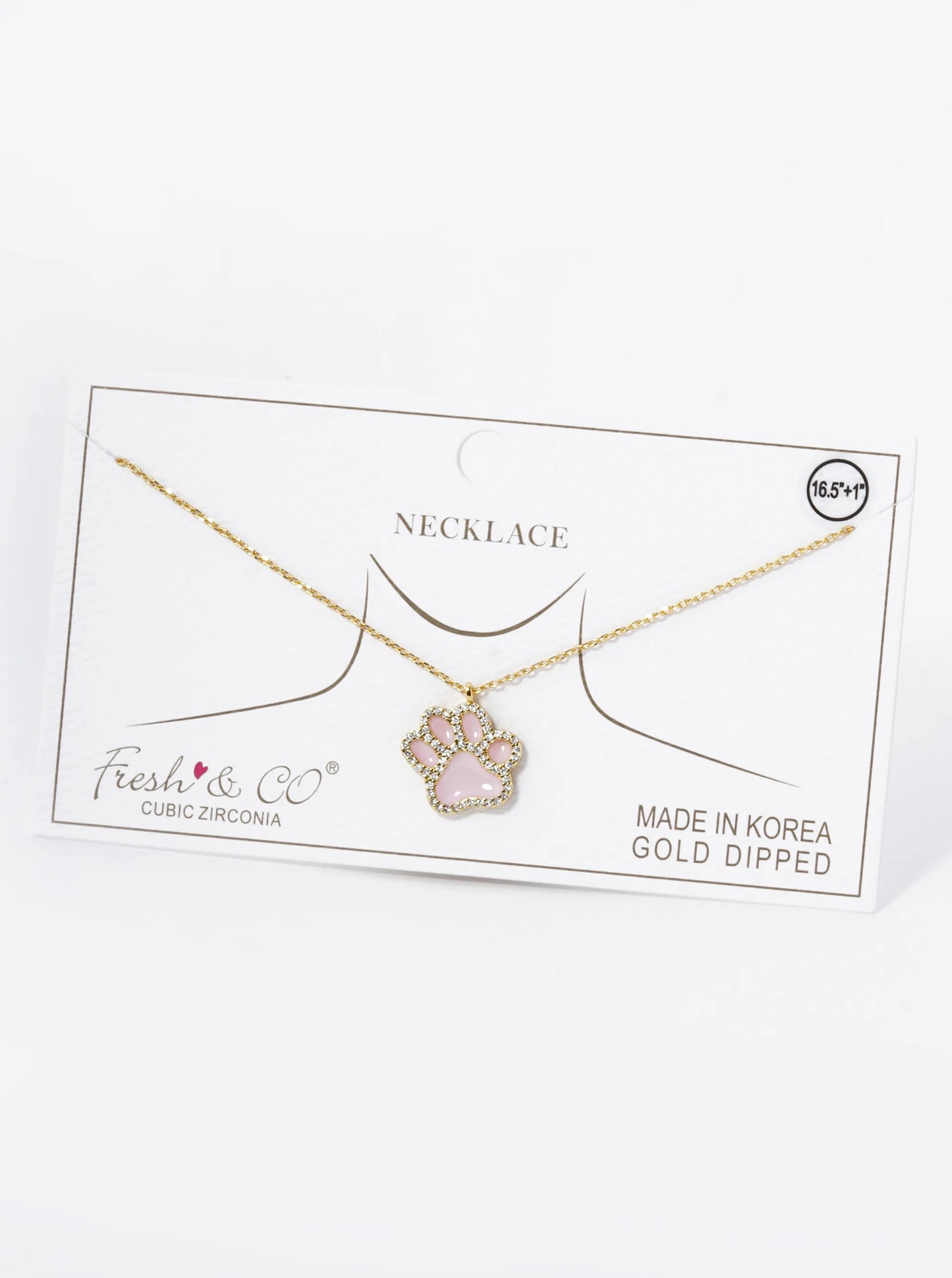 Game Day Mascot 18K Gold Dipped Micro Pave Set Cubic Zirconia Enamel Paw Pendant Necklace