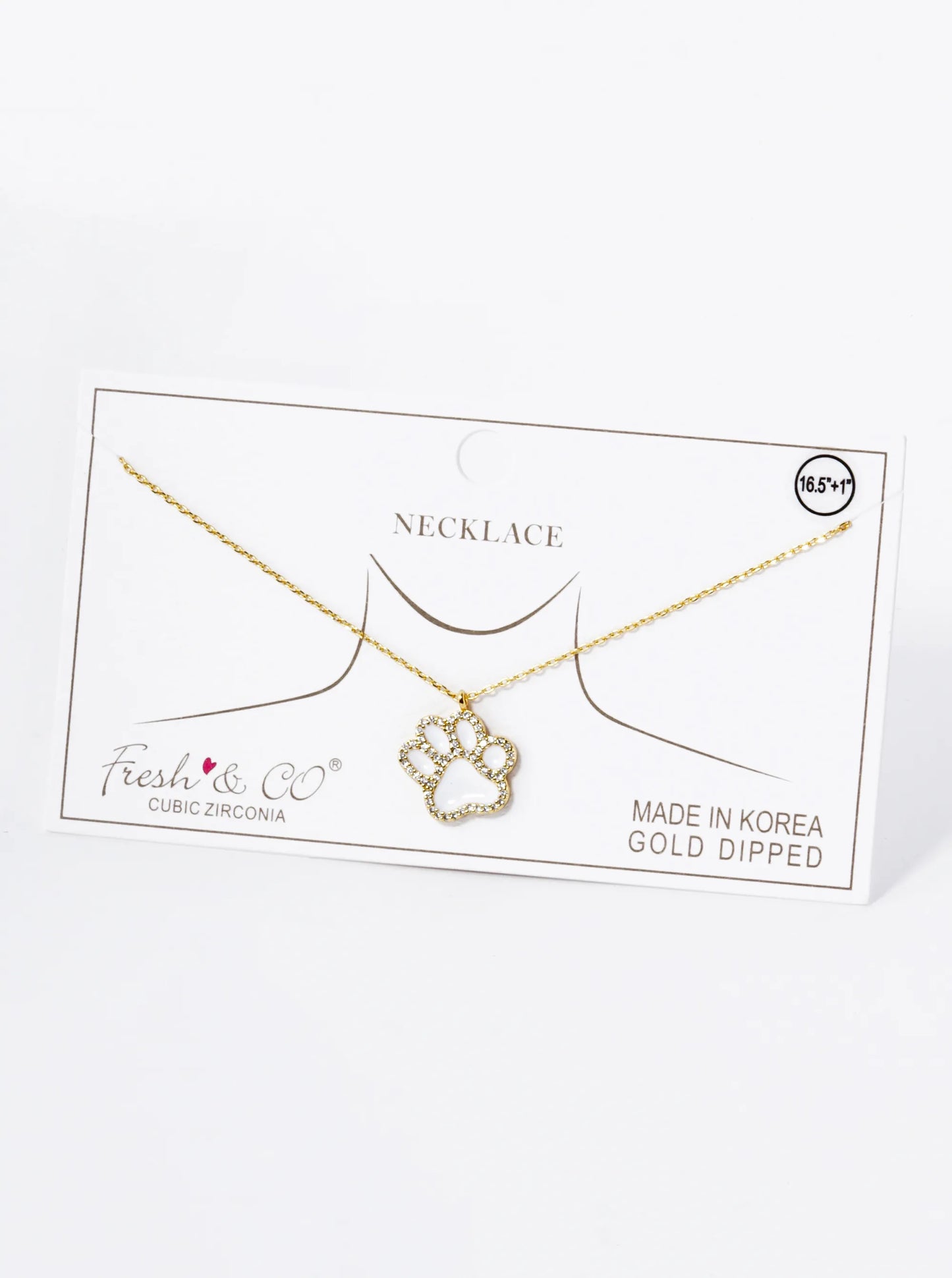 Game Day Mascot 18K Gold Dipped Micro Pave Set Cubic Zirconia Enamel Paw Pendant Necklace