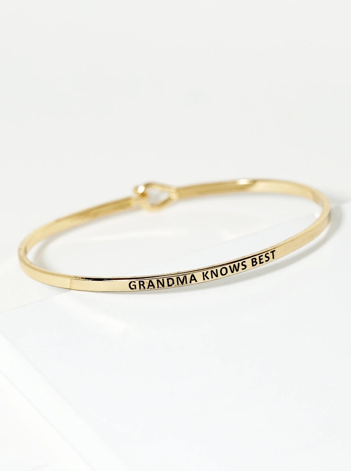 Grandma Knows Best Engraved Inspirational Bangle Bracelet
