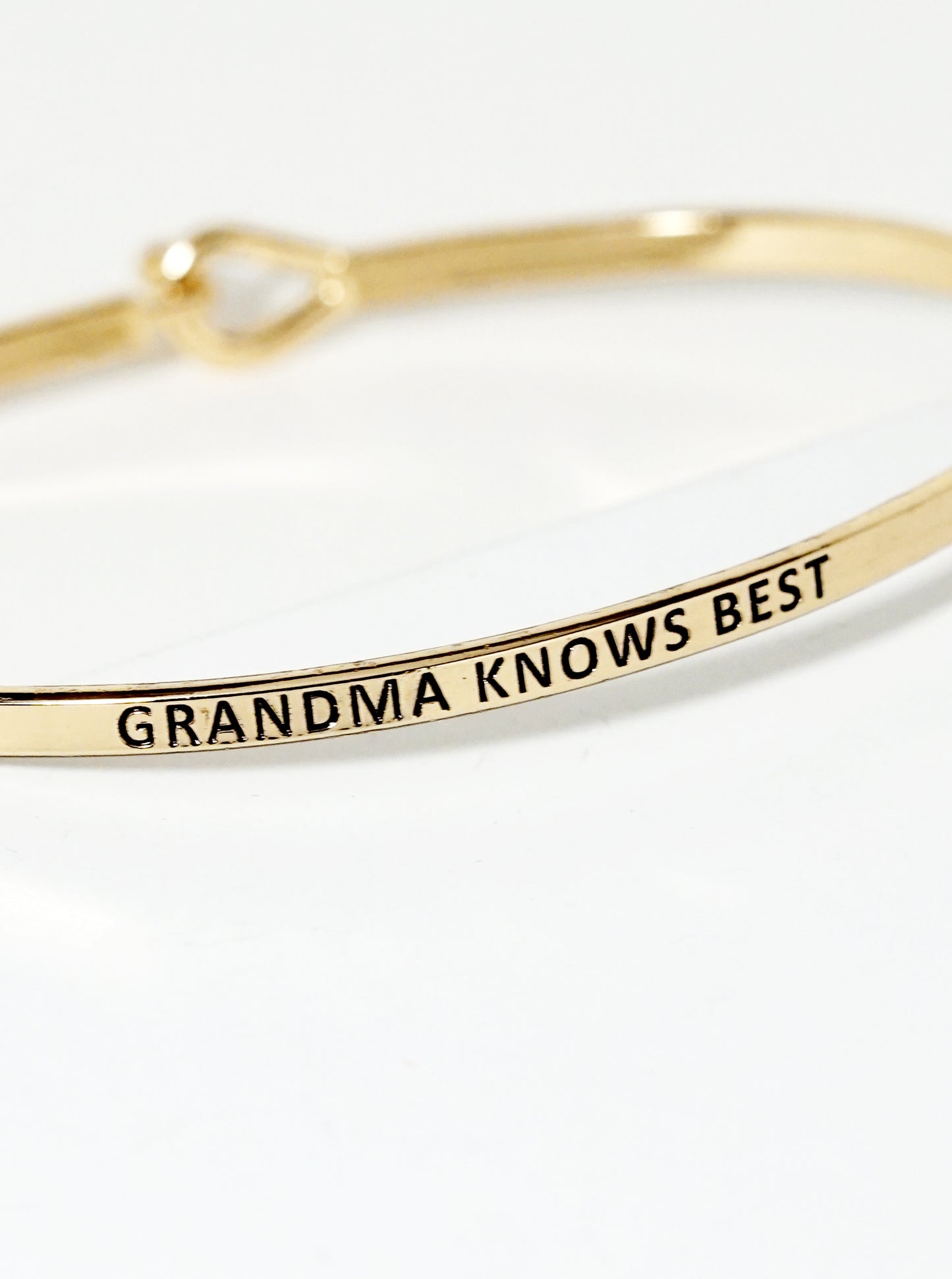 Grandma Knows Best Engraved Inspirational Bangle Bracelet