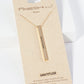 Gratitude Engraved Vertical Bar Pendant Inspirational Necklace