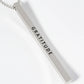 Gratitude Engraved Vertical Bar Pendant Inspirational Necklace