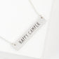 Happy Camper Engraved Horizontal Bar Pendant Necklace