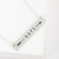 Hope Arrow Engraved Horizontal Bar Pendant Necklace