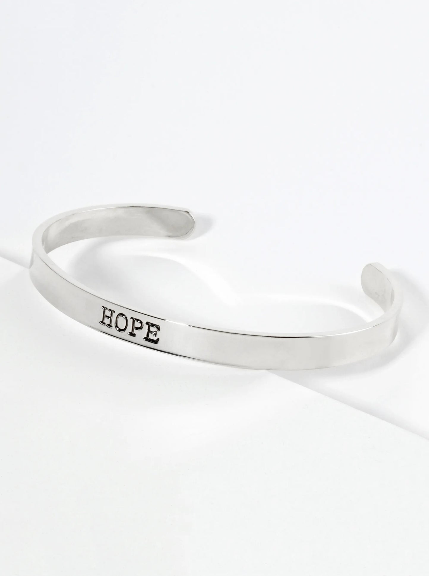 Hope Engraved 18K Gold Dipped Open Cuff Bangle Bracelet
