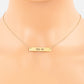 Hug Me Engraved Horizontal Bar Pendant Necklace