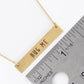 Hug Me Engraved Horizontal Bar Pendant Necklace