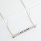 I Am Loved Engraved 18K Gold Dipped Horizontal Brass Bar Pendant Inspirational Necklace