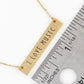 I Love Music Engraved Horizontal Bar Pendant Necklace
